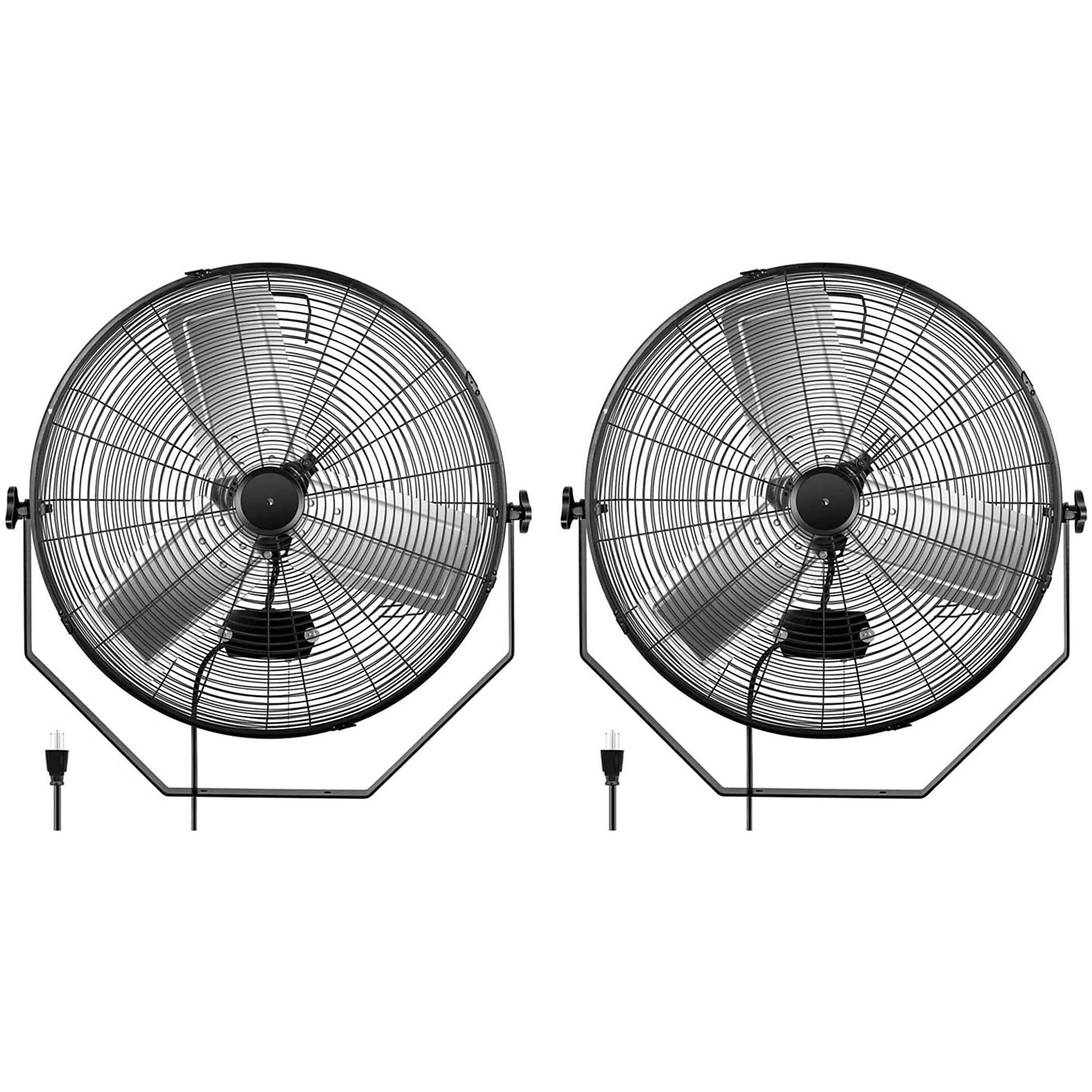 EdenDirect High-Velocity Wall Mount Fan — 24in., 3-Speed, 4800 CFM, 360° Oscillation, 2-Pack, Model# NTE-WALLMOUNT242